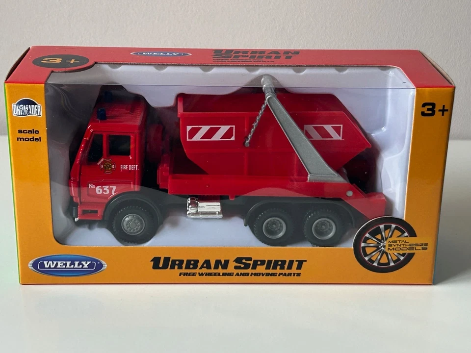 Lorry/Truck Transport Skip Model Toy Diecast Red Urban 4'5 Welly 1:43-1:60 - Image 3 of 4