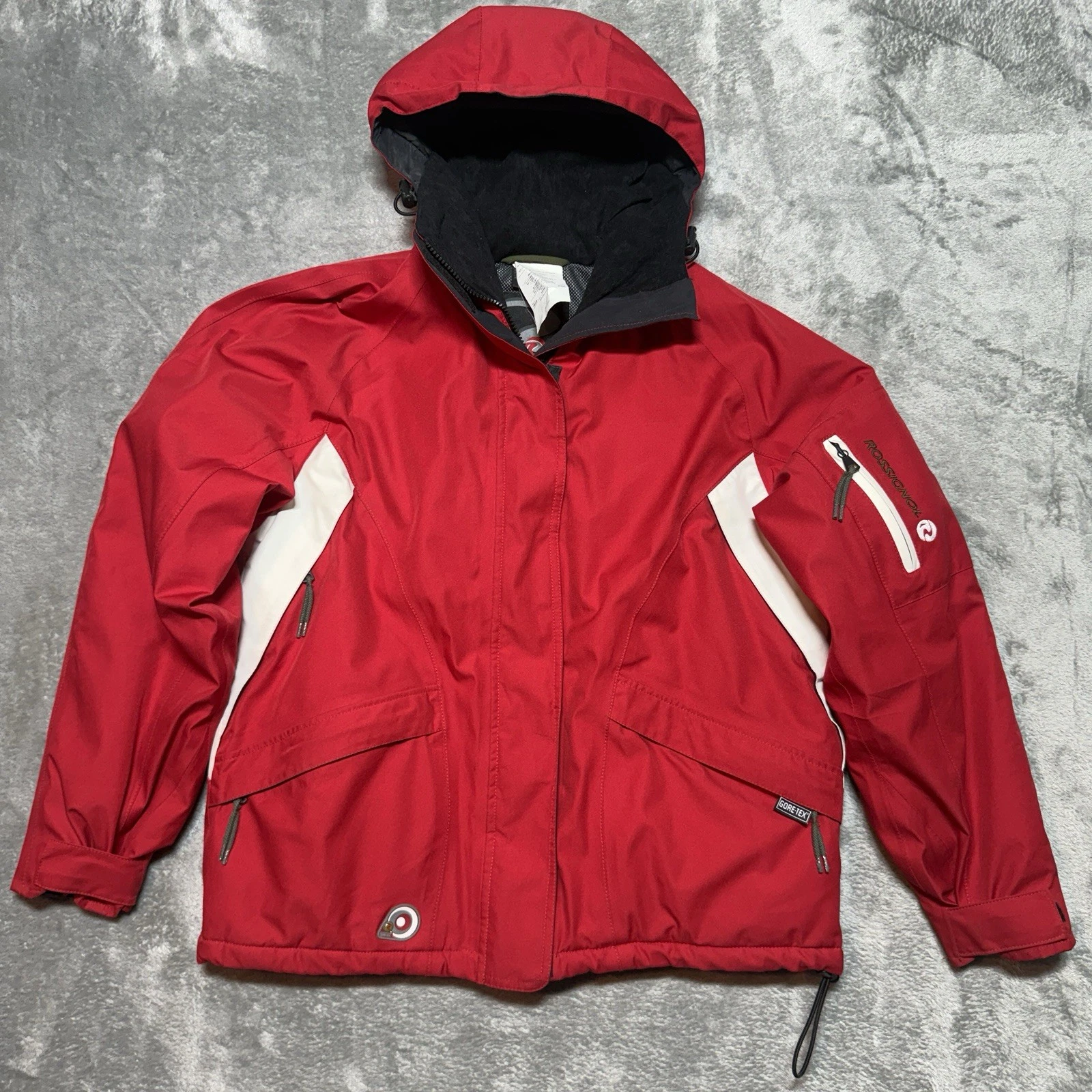 Rossignol Ski Jacket Sz S Women Gore-Tex Snow Board Red White Waterproof