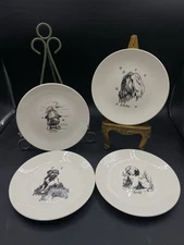 Cindy Farmer Lot 4 Plate Porcelain Lhasa Apso Dog Art Camelot Specialties