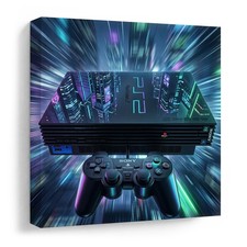 PLAYSTATION 2 PS2 CANVAS WALL ART Retro Video Game Decor Gamer Room BIG 20x20"