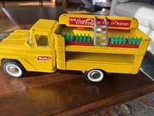 VTG 1950's BUDDY L COCA COLA FORD TRUCK ORIGINAL PAINT W/ 8 CASES &CART VGC!