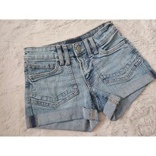Y2K A ropostale Low Rise Denim Shorts Size 2 Medium Wash Utility Cuffed