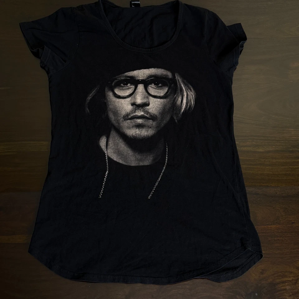 Johnny Depp Camiseta Retrato Cara Hermoso Diseño Mujer Corte Foto 2 de 4