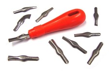 Lino Cutter Tool Handle + 10 Assorted Cutting Blades Carving Sculpting Etching
