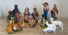 Vintage Italian 12 Piece Nativity Holy Family Resin 1.5”-5.5”