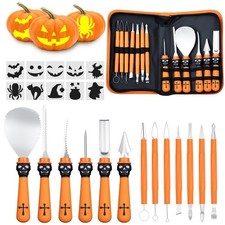 13 PCS Professional Halloween Pumpkin Carving Kit Stencils Tools Set 2025