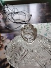 Vintage Cut Glass With Frosted Etched Flowers Crystal 11.5"X9.5" — photo 2