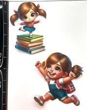 Lot of 2 School Girl Backpack Books SINGLE LAYER Embellishments 711