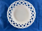 Vintage Opalescent Milk Glass Lattice/Lace Edge Plate