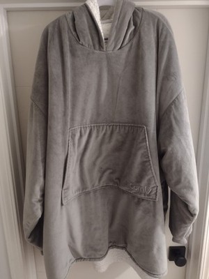 THE COMFY - Original Oversized Sherpa Wearable Hooded Blanket - Gray - ONE SIZE