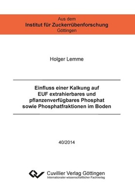 Holger Lemme / Einfluss einer Kalkung auf EUF extrahierbares u ...9783954047215