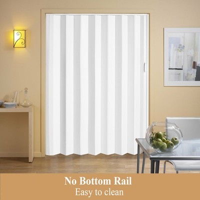 Folding Door Accordion 60 X 80 Sliding Room Privacy Divider Closet White Plastic