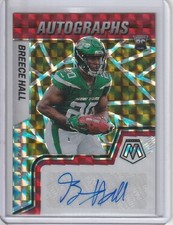 Breece Hall 2022 Panini Mosaic Red/Yellow Choice Fusion Prizm Rc Auto