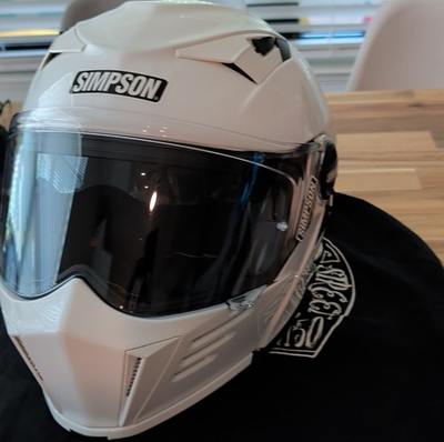 #ad Simpson Mod Bandit White Size Med $250.00