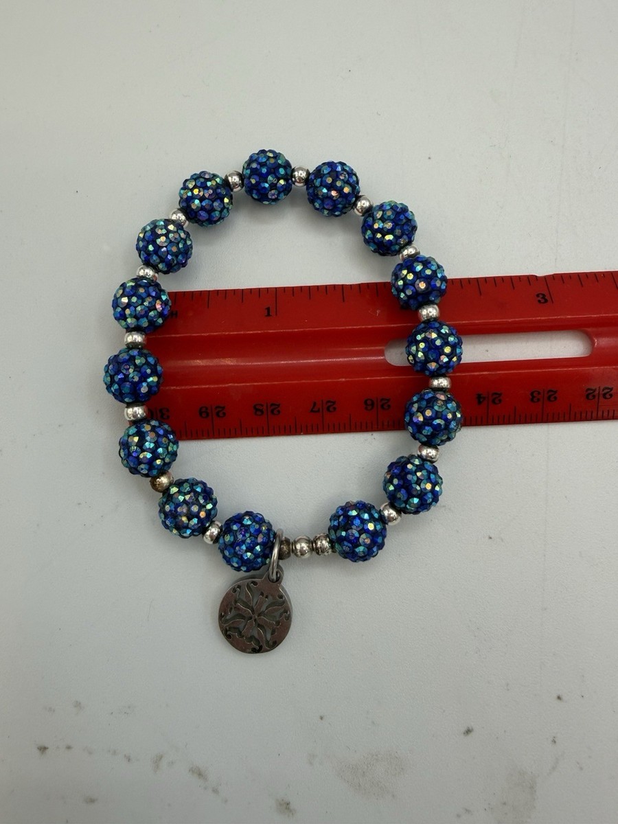 Rustic Cuff 4 Bracelet Stack Aqua Blue Mint Crystal RC Charm Stretch Set View 6