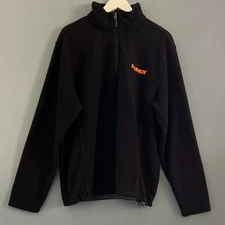 Dunkin Donuts Mens SIZE LARGE Black Fleece Quarter Zip Pullover
