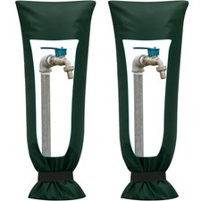 2 Pack 25x10 Inch Outdoor Insulated Faucet Cover for Winter Freeze Protection