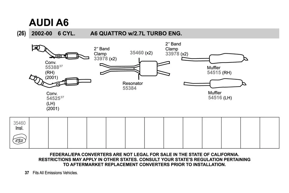 For BMW 330Ci 2001-2006 Walker 33978 Aluminized Steel Mega Band Clamp Foto 3 de 4