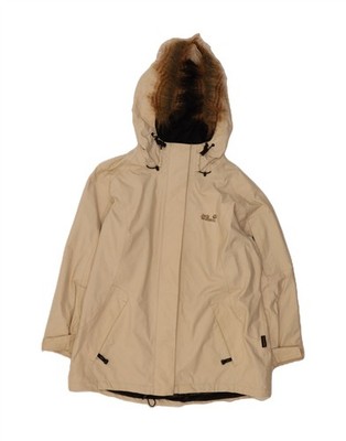 JACK WOLFSKIN Damen Windbreaker Jacke mit Kapuze UK 18/20 XL beige Polyamid DA12
