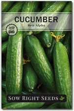 Sow Right Seeds - Beit Alpha Cucumber Seeds for Planting - Non-GMO Heirloom Pack