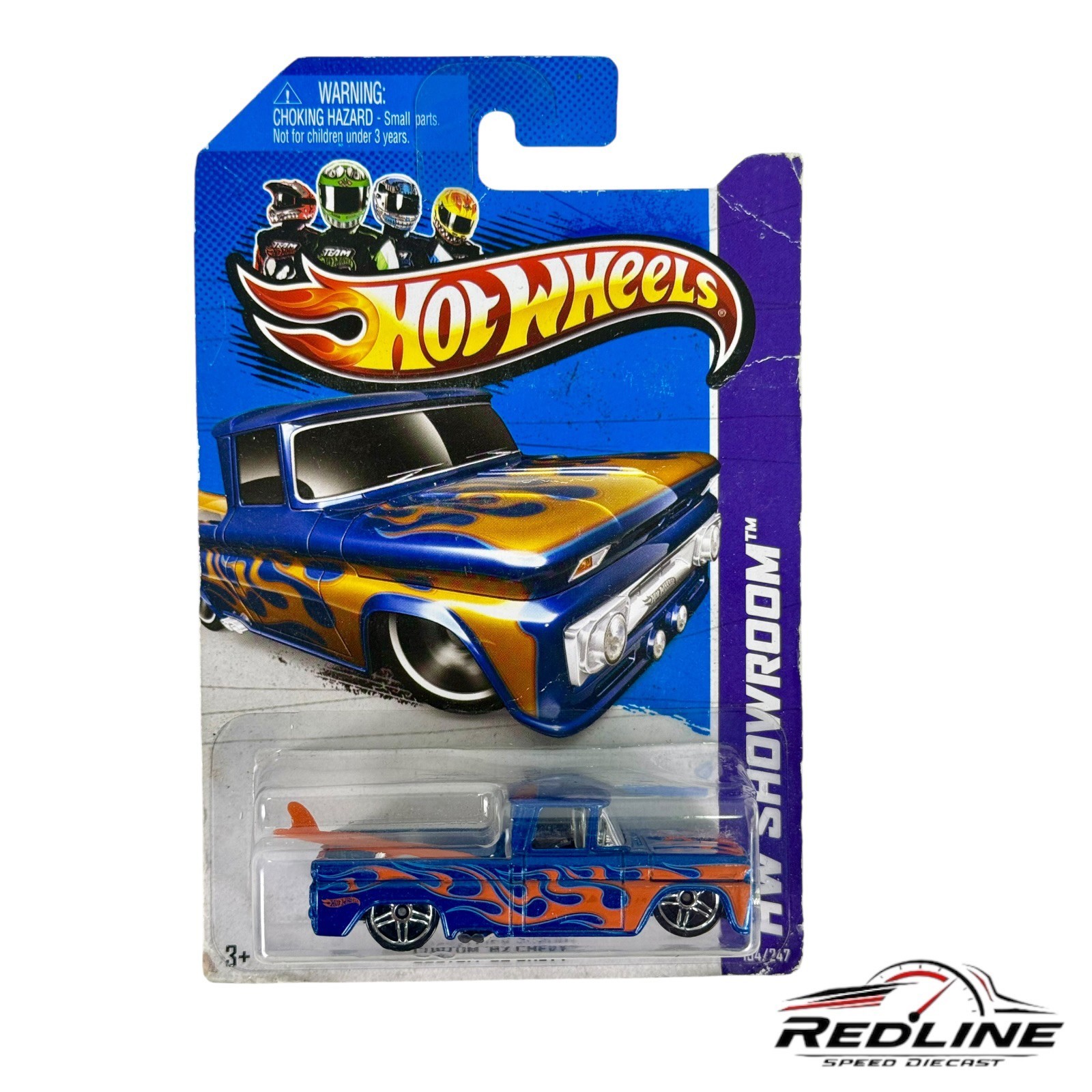 🇺🇸Hot Wheels Custom 62 Chevy HW Showroom Short Blue/Orange 154/247 H6🇺🇸