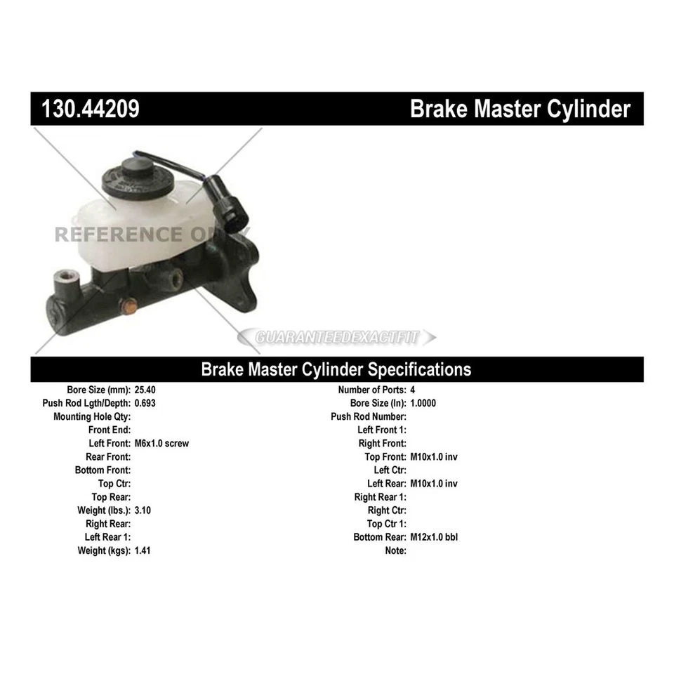 For Toyota Supra 1986-1992 Centric Brake Master Cylinder GAP - Image 3 of 3