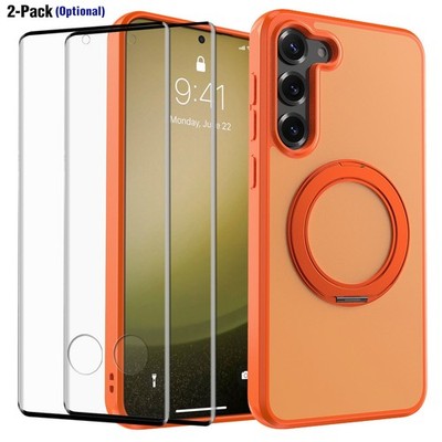 For Samsung Galaxy S23 Case Shockproof Magnetic Ring Stand Cover/Tempered Glass