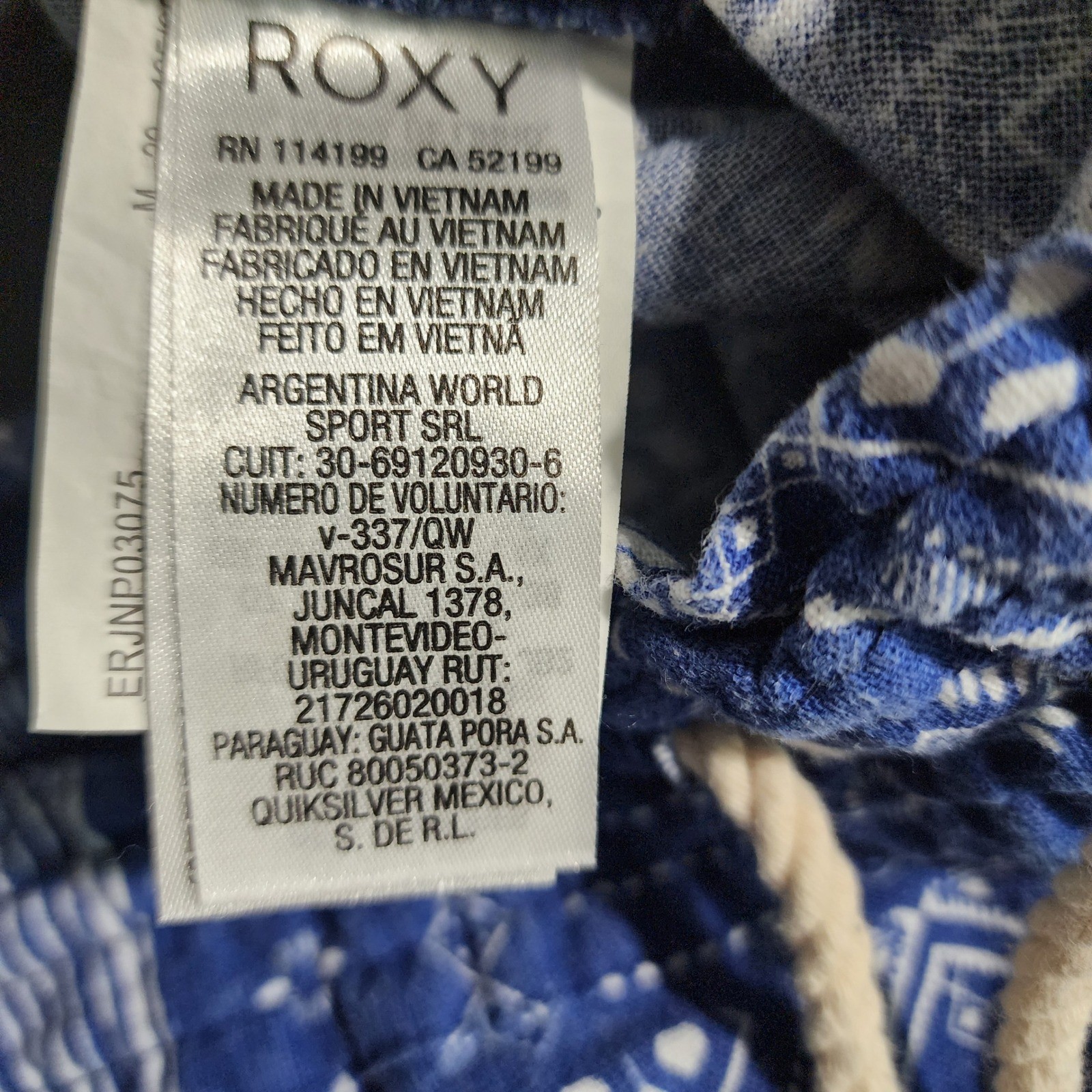 ROXY Women's Blue White Patterned Lightweight Lou… - image 7