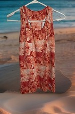 FILA Sports Tank Top Racerback Built in Shelf Bra Small Orange Workout Athletic