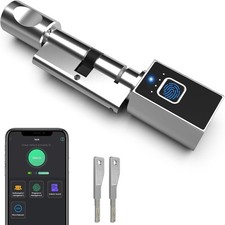 eLinkSmart 60mm Electronic Door Lock Fingerprint Bluetooth App Key EU Doors
