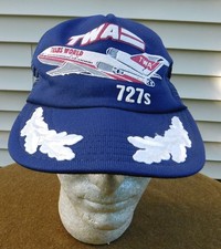 VINTAGE 1980'S TRANS WORLD AIRLINES TWA 727 PROMOTIONAL MESH SNAPBACK CAP