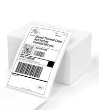 BlackWidow 4x6 inches Direct Thermal Shipping Labels (Fanfold or Roll)