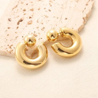 25mm Jenny Bird Puffy Statement Hoop Earrings Chic Women Party Vacation Jewelry