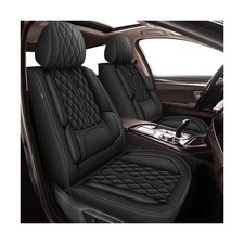 IKABEVEM Seat Covers for Hyundai Tucson 2010-2026 Full Set Black Leather