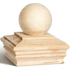1Pcs 4 x 4 Post Cap (Actual 3 5/8) Fence Wood Post Cap Cedar Ball Top Rot Res...
