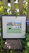 Framed Mounted Farm Print Donegal Roundup Thomas Joseph Sheep Sheepdog 39 X 37cm