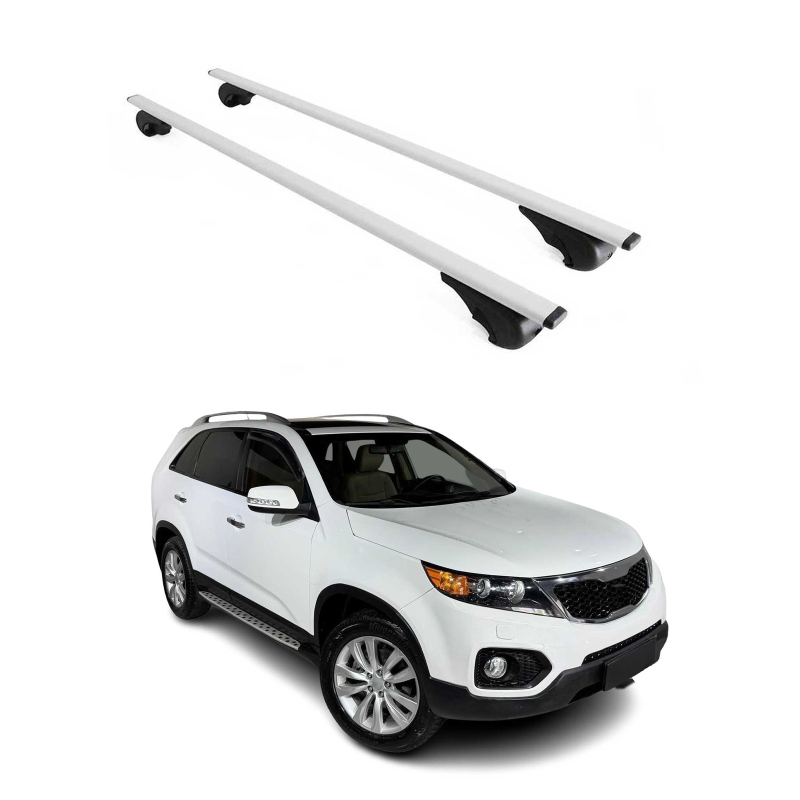 Barres de toit transversales Kia Sorento 2009-2015 pour coffre de toit