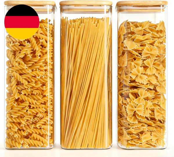 ComSaf VorratsgläSer, GlasbehäLter Mit Deckel, Vorratsdosen Glas 2,1 L×3, Vorrat-image