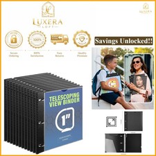 12-Pack Black Telescoping 3 Ring Binder 1 Inch - Expandable Portable Organize...