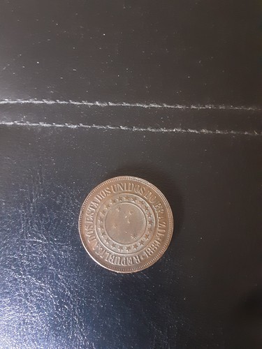 1889 Brazil 40 Reis Coin