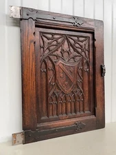 2025 SALE! An Exceptional Gothic Door panel carved in wood
