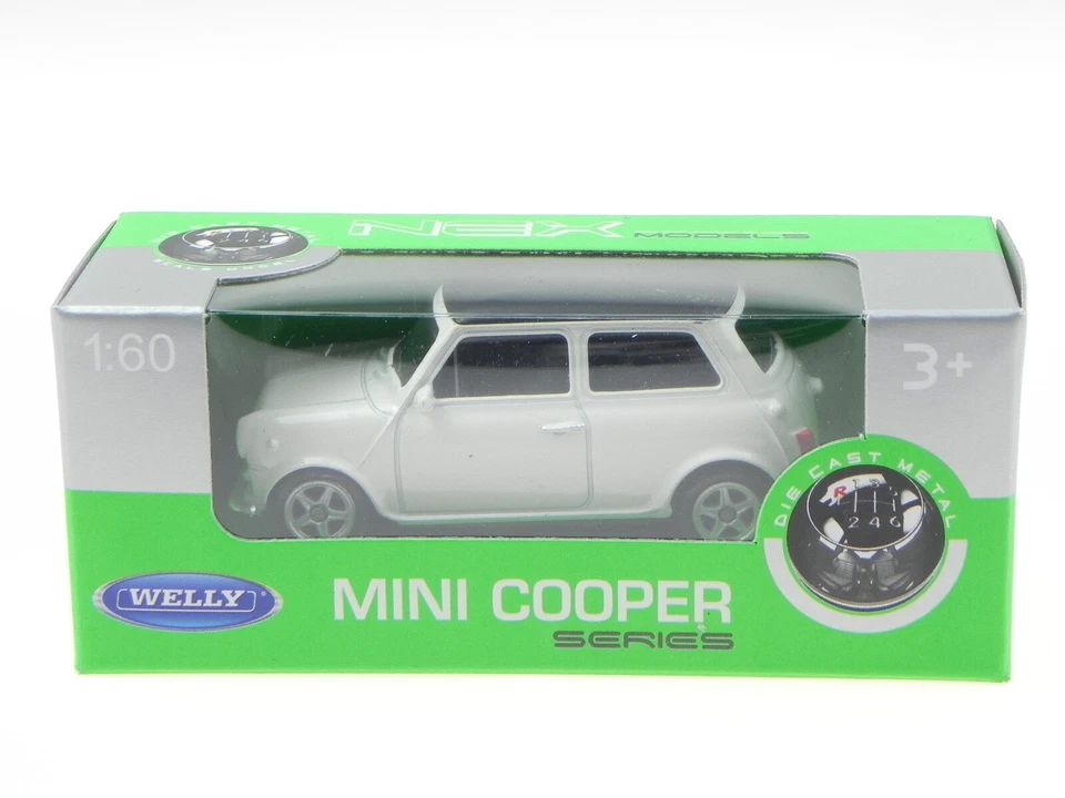 Mini Cooper Classic ivory diecast model car Welly 1:60 - Image 4 of 4