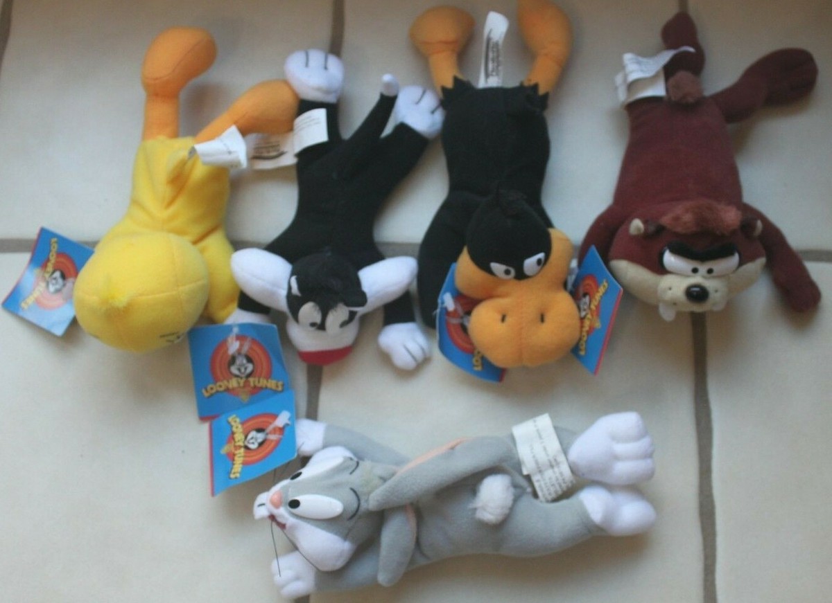 Set of 5 Vintage Looney Tunes Bean Bag toys, Warner Brothers