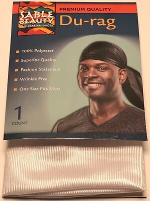 Two White Durags - Sable Beauty - head wrap du rag hat cap - Free Shipping USA