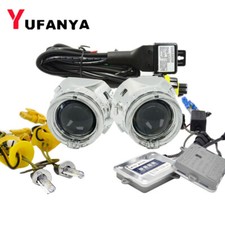 2.5 Bi Xenon Hid Projector Lens Led Angel Eyes Headlight Xenon Kit H4 Retrofit