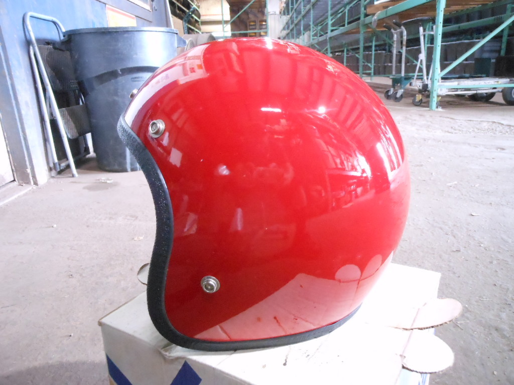 Vintage Buco Fiberglass Size Large Red Open Face 5 Snap Motorcycle