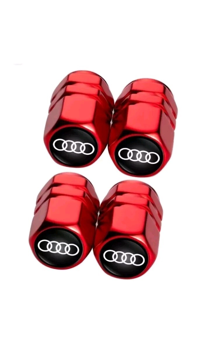 4xAudi Sline Ventilkappen Edelstahl Audi Logo Emblem Auto Motorrad