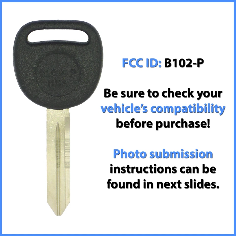 -Llave cortada por foto- Servicio para Buick Chevy Cadillac llave de encendido repuesto Foto 2 de 4