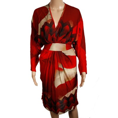 arnett faux wrap knit dress