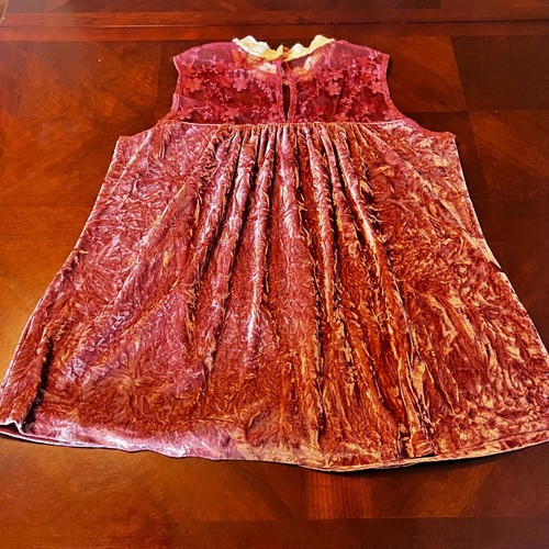 vtg Solitaire by Ravi Khosla Velvet Lace Boho cottagecore Top Sz L - Picture 8 of 14